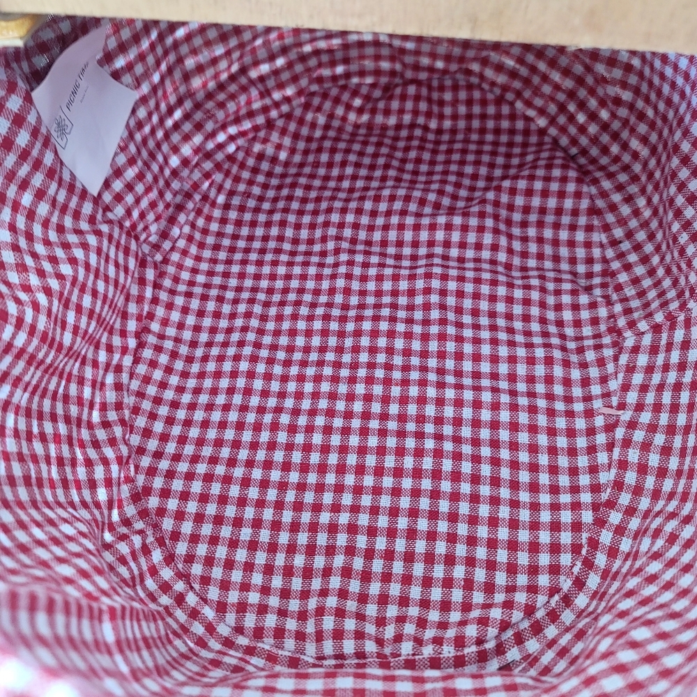 ​Picnic Time Wicker Picnic Basket Vintage  Red & White Gingham Liner Cottagecore - Picture 11 of 16